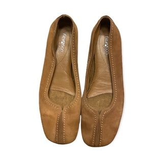 Flexation by Aerosoles Size 7 Brown Nubuck Square Toe Slip On Ballerina …
